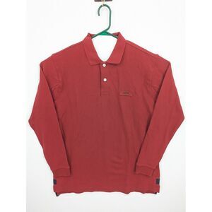 Orvis Long Sleeve Rugb Polo Shirt Men's Large Tall Burgundy Fly Fishing Logo LT